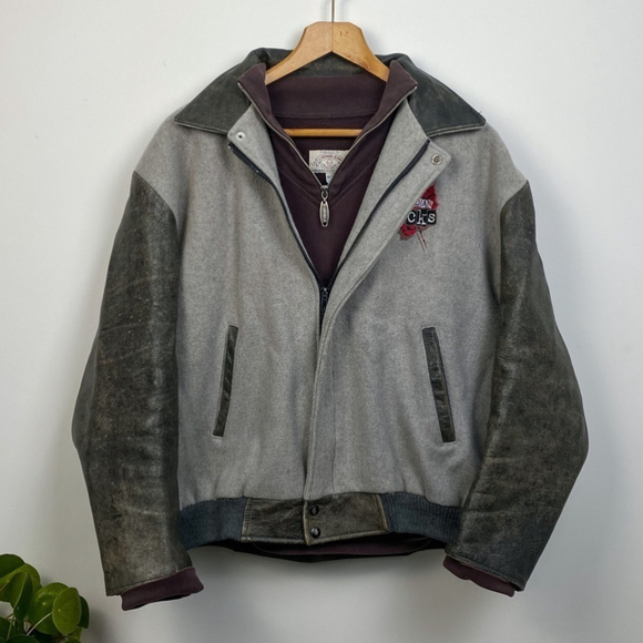 Vintage Other - VINTAGE varsity jacket | molson Canadian rocks | distressed leather | wool